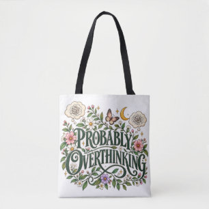 Tote Bag Probablement une esthétique botanique florale exag
