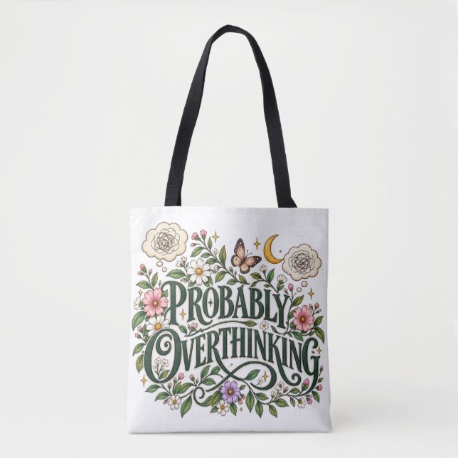 Tote Bag Probablement une esthétique botanique florale exag (Devant)