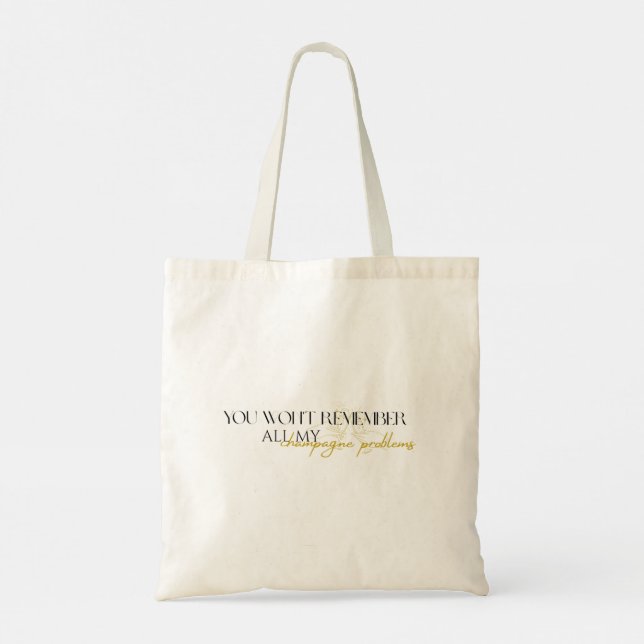 Tote Bag problèmes de champagne (Dos)