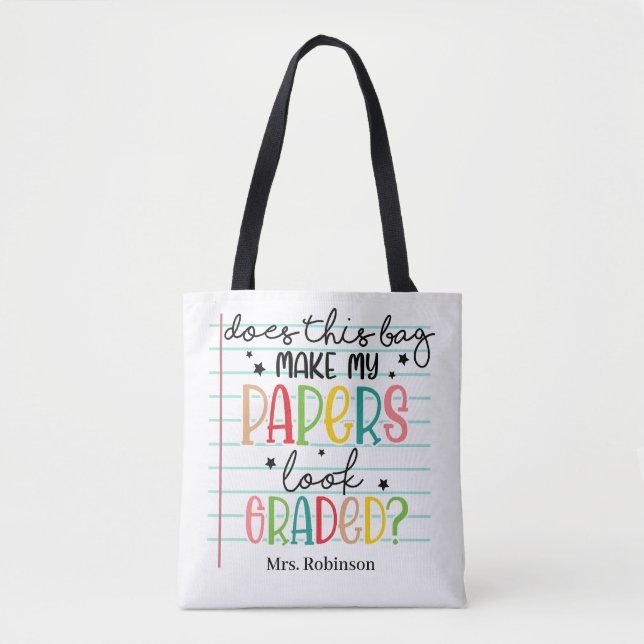 Tote Bag Prof amusant en mode correction (Devant)