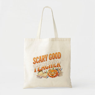 Tote Bag Prof de bon prof Halloween Citrouille Effrayante