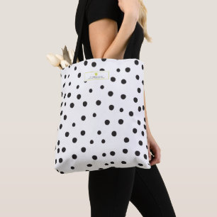 Tote Bag Professeur au néon d'Apple de point de polka