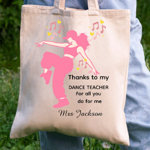 Tote Bag Professeur de danse personnalisé, appréciation de