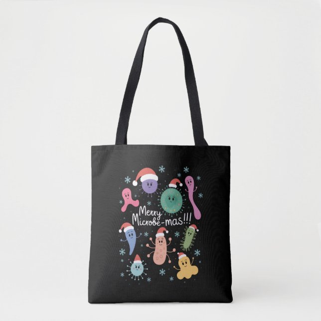 Tote Bag Professeur de microbiologie de Noël Microbe (Devant)