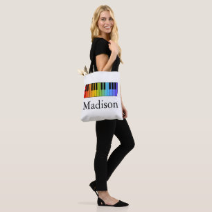 Tote Bag Professeur de Musique Clavier de Piano Arc-en-ciel