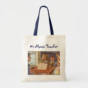 Tote Bag Professeur de musique vintage enseignant aux élève