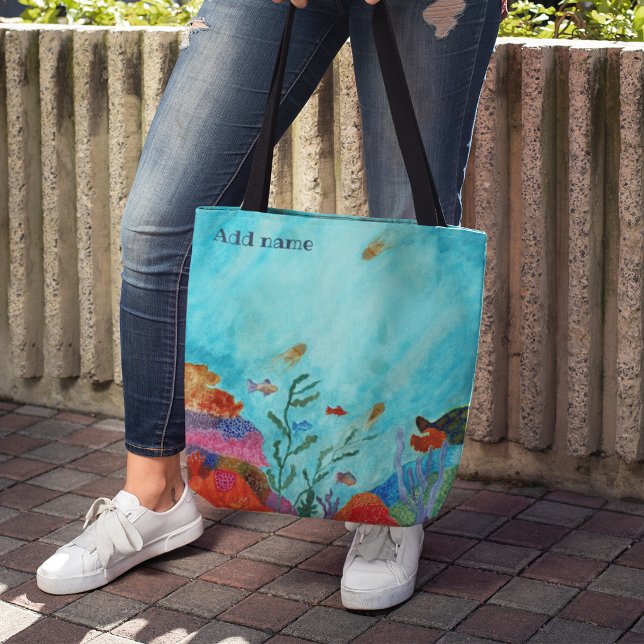 Tote Bag Professeur de peinture à l'aquarelle sur un récif  (Créateur téléchargé)