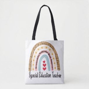 Tote Bag Professeur d'éducation spéciale Rainbow Leopard -