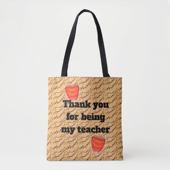 Tote Bag Professeur Merci Bright Red Apple Appréciation (Devant)