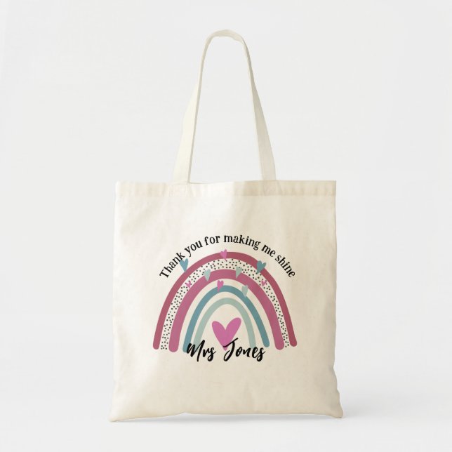 Tote Bag professeur merci de m'avoir fait me retirer arc-en (Devant)