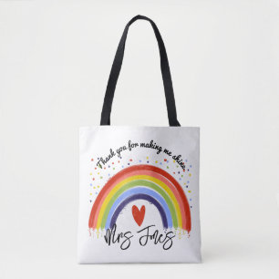 Tote Bag professeur merci de m'avoir fait me retirer arc-en