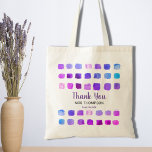 Tote Bag Professeur personnalisé de Merci d'aquarelle<br><div class="desc">Dites Merci à votre professeur avec ce sac fourre-tout qui est décoré d'un motif aquarelle dans les tons violets. Facile à personnaliser. Pour modifier davantage, utilisez l'outil de conception pour modifier la police, la taille de police ou la couleur. Parce que nous créons notre oeuvre, vous ne trouverez pas cette...</div>
