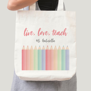 Tote Bag Professeur Personnalisé Remerciement Arc-en-Ciel C
