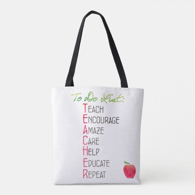 Tote Bag Professeur pour faire la typographie d'aquarelle (Dos)