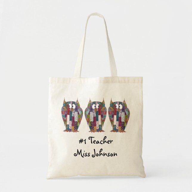 Tote Bag Professeur sage Fourre-tout de hiboux (Devant)