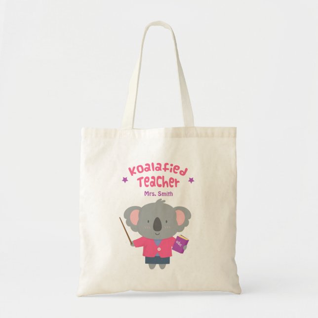 Tote Bag Professeure Féminin Koala Ours Humour Calembour Mi (Devant)