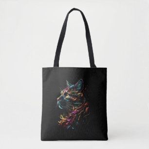 Tote Bag Profil de Félin Majestueux