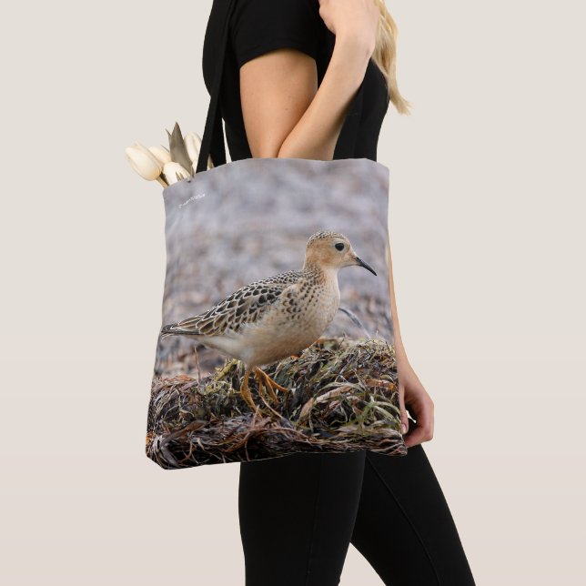Tote Bag Profil d'un bécasseau à poils cassés à la plage (De près)