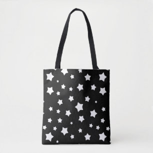 Tote Bag Profil sous convention astérisque noir et blanc