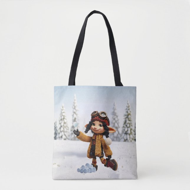 Tote Bag Profiter d'une journée de neige (Devant)