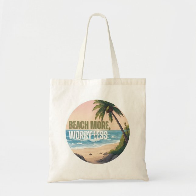 Tote Bag Profitez de la plage, pas de stress (Devant)