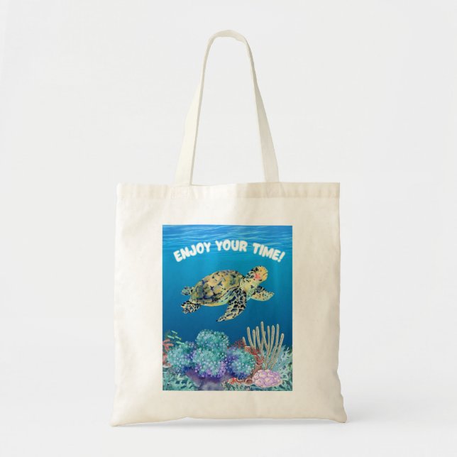 Tote Bag Profitez de la tortue (Devant)