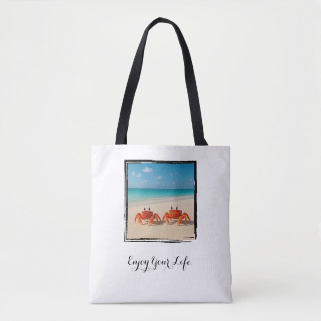 Tote Bag Profitez de votre vie - Deux Plages de Crabes (Devant)