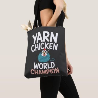 Tote Bag Projet Champion de Poulet en Fil à Crochet Fantais