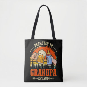 Tote Bag Promu à Grandpa Est 2024 Fête des pères Rétro Nouv