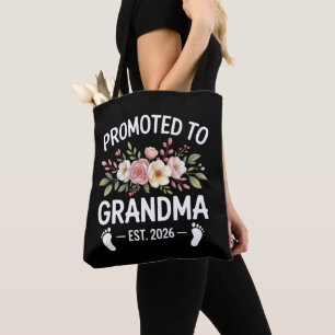 Tote Bag Promue grand-mère 2026 Première fois Nana Floral