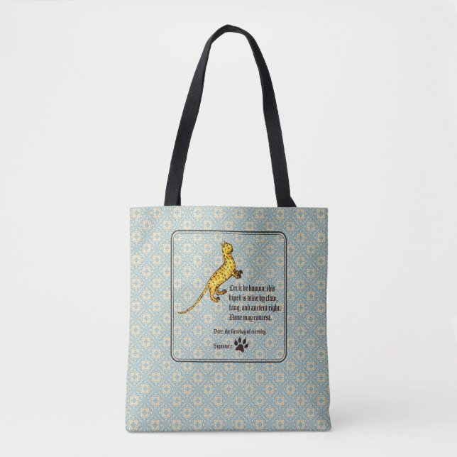 Tote Bag Propriété de Chat Médiévale (Devant)