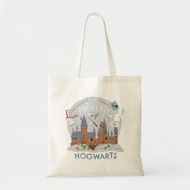 Tote Bag Propriété de Hogwarts Cartoon Graphique (Devant)
