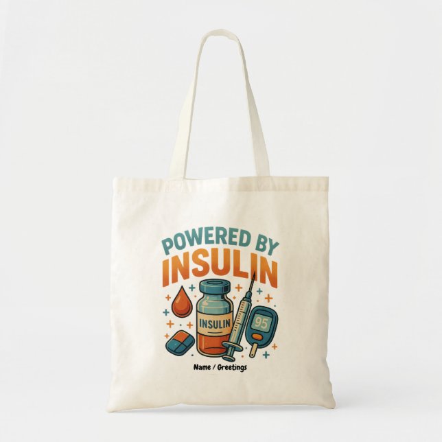 Tote Bag Propulsé par Insuline Diabète Sensibilisation Cita (Devant)