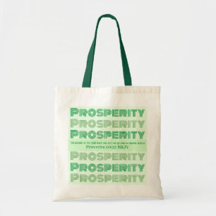 Tote Bag Prospérité Bible Verbe Proverbes Vert clair