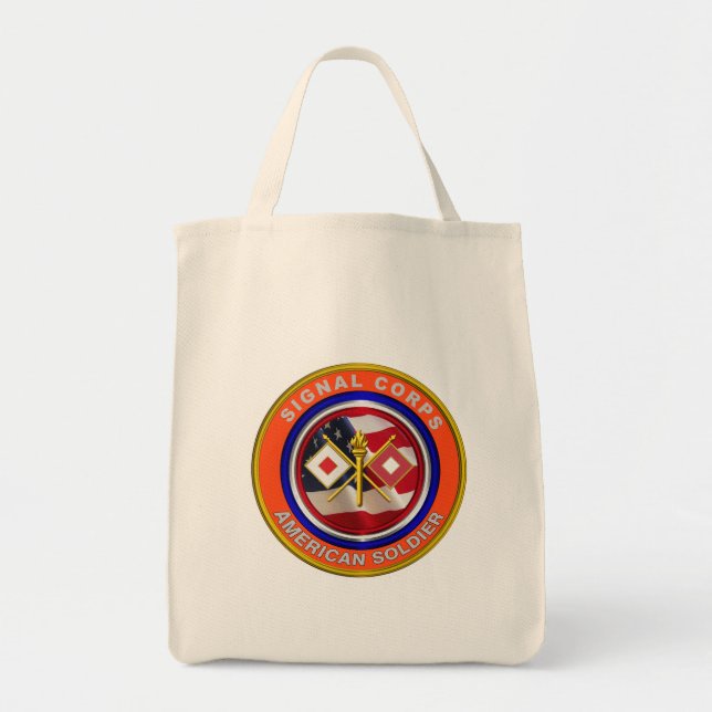 Tote Bag Proud Army Signal Corps Veteran (Devant)