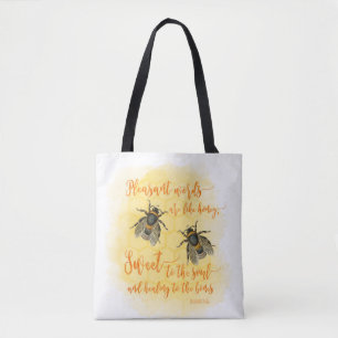 Tote Bag Proverbes Bible Citation Des Abeilles De Miel