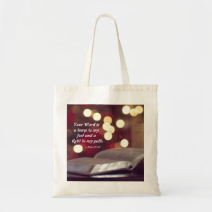 Tote Bag Psaume 119:105 Ta Parole est une Lampe à mes pieds