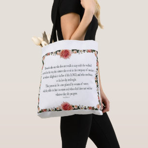 Tote Bag Psaume 1, Conception des bordures de fleurs, Rende