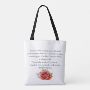 Tote Bag Psaume 1, Law day and Night, Streams of Waters,