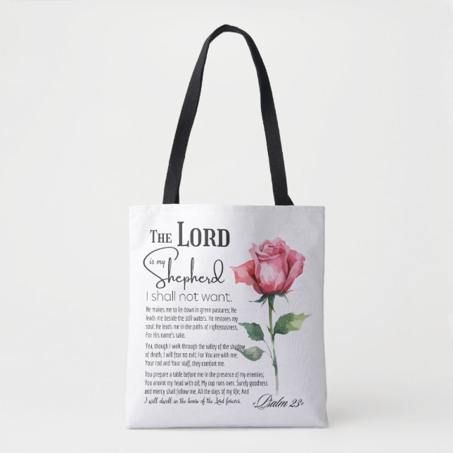 Tote Bag Psaume 23 Le Seigneur est ma Fleur berger (Devant)