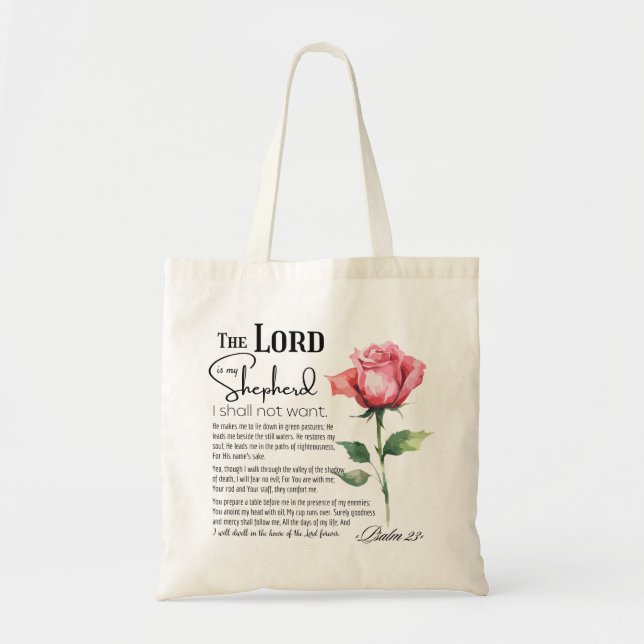 Tote Bag Psaume 23 Le Seigneur est ma Fleur berger (Devant)