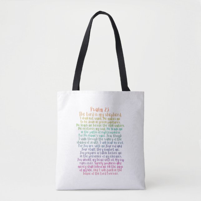 Tote Bag Psaume 23 NKJV Le Seigneur est Mon Pasteur (Devant)