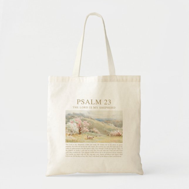 Tote Bag Psaume 23 NKJV Le Seigneur est Mon Pasteur (Devant)