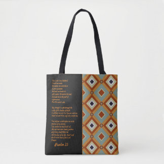 Tote Bag Psaume 23 Verse de la Bible, Impression Rétro