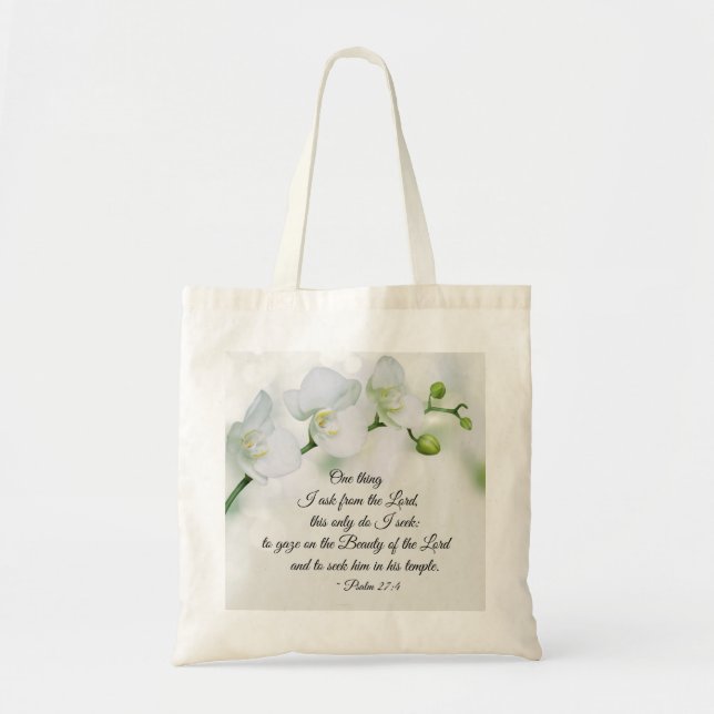 Tote Bag Psaume 27:4 Une chose que je demande au Seigneur,  (Devant)