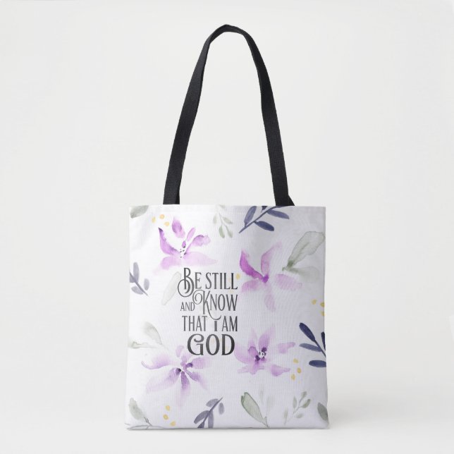 Tote Bag Psaume 46:10 Be Still and Know that I (Devant)