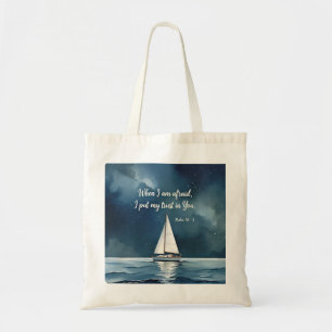 Tote Bag Psaume 56:3 Quand j'ai peur, je me fie à toi, foi
