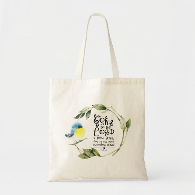 Tote Bag Psaume 98:1 Chanter au Seigneur une nouvelle chans (Devant)