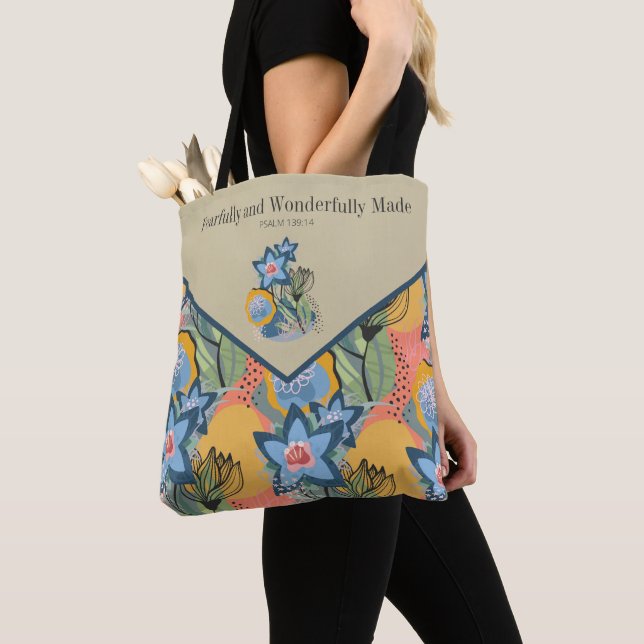 Tote Bag Psaume florale Abstraite moderne 139:14 Fourre-tou (De près)