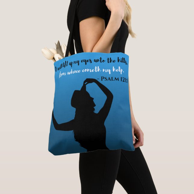 Tote Bag Psaume Fourre-tout bleu et noir de 121 (De près)